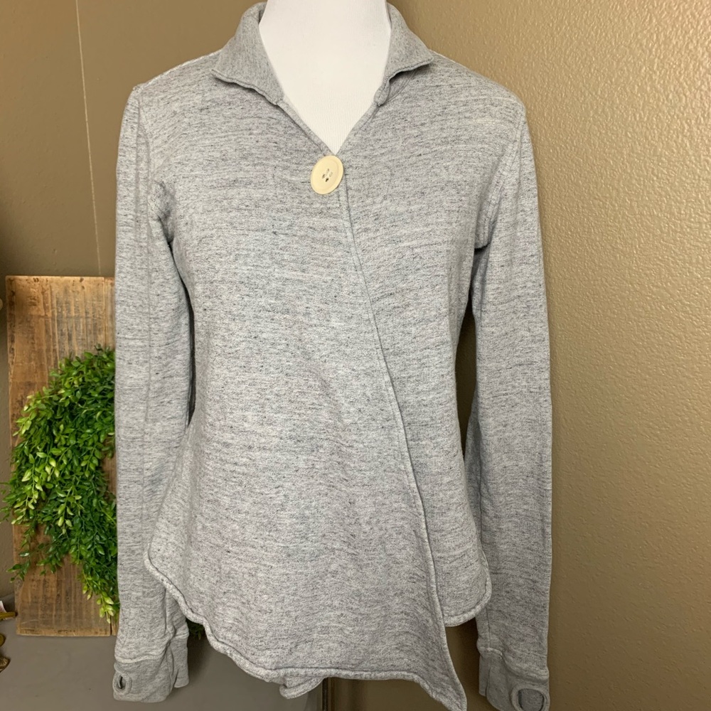 Rag & Bone Cotton Gray Flyaway Button Cardigan